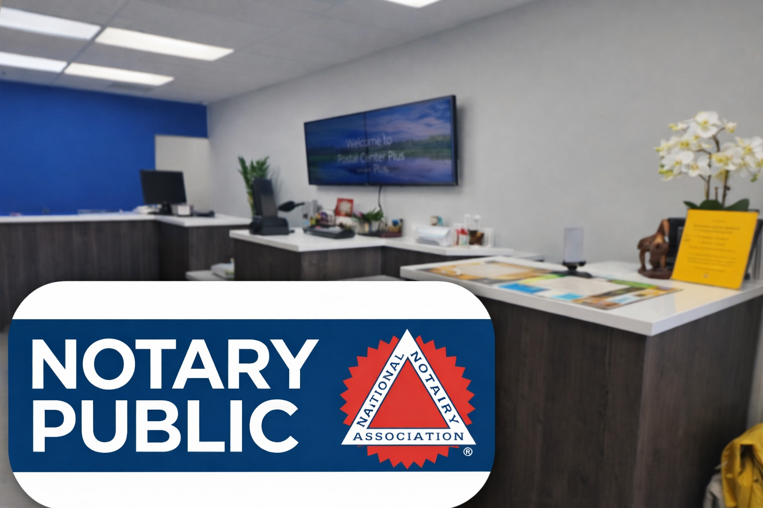 Notary public services inside Postal Center Plus Hacienda Heights