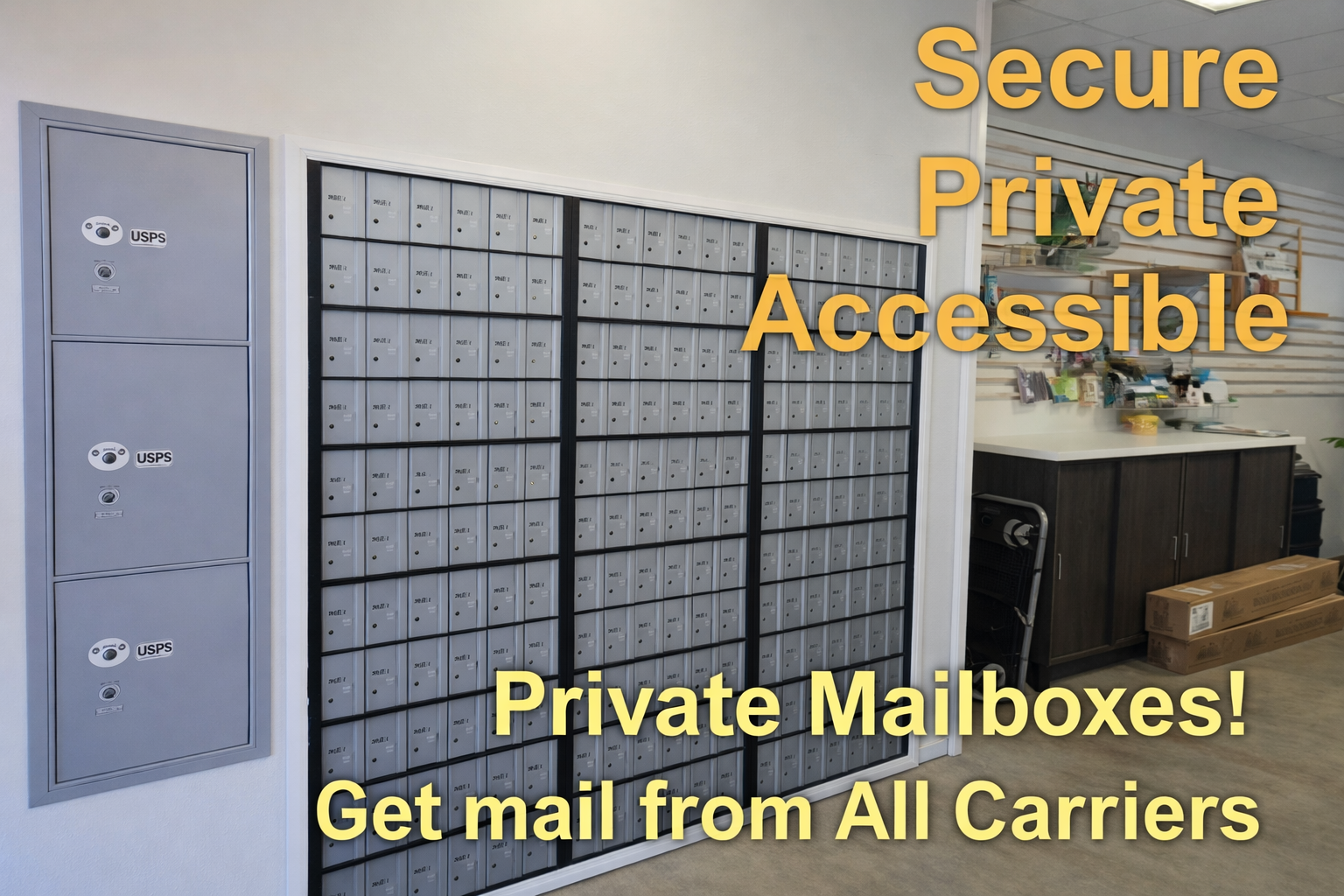 Secure private mailbox rentals at Postal Center Plus Hacienda Heights
